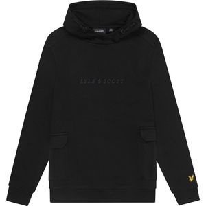 Lyle & Scott Hoodie cargo pocket - Z865 Jet zwart
