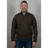 Lyle & Scott - Tonal Eagle Quarter Zip - Sweatshirt - Bruin - 100% Katoen