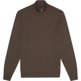Lyle & Scott - Tonal Eagle Quarter Zip - Sweatshirt - Bruin - 100% Katoen