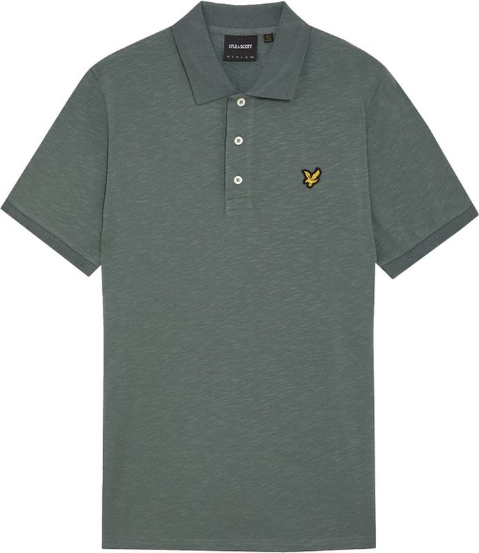 Lyle&Scott - Slub Polo - Groen Gemêleerd - Jersey Katoen