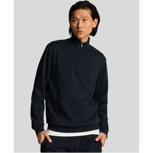 Lyle & Scott - Superfine Quarter Zip - Sweatshirt - Donker Marineblauw - Katoen