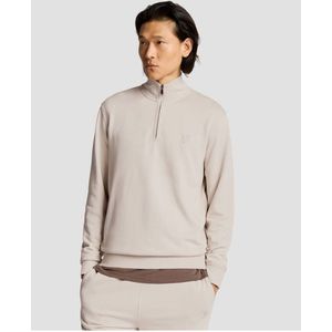 Lyle & Scott Superfine Katoenen 1/4 Zip Sweatshirt - Zand