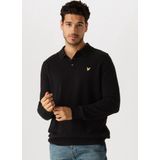 Lyle & Scott Cotton Merino Long Sleeve Knitted Polo Truien & Vesten Heren Sweater Hoodie Vest Zwart