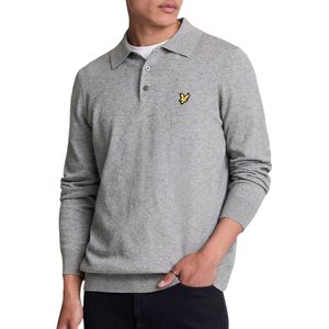 Lyle&Scott - Polo Lange Mouw - Grijs - Katoen/Merinowol