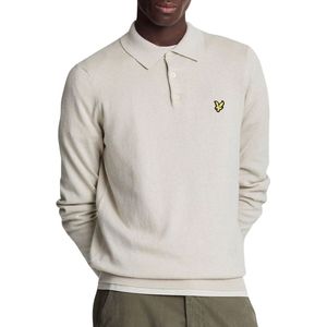 Lyle&Scott - Poloshirt - Beige - Katoen-Merinowol - Lange Mouw