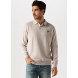 Lyle & Scott - Katoen Merino Polo - Beige - Lange Mouwen