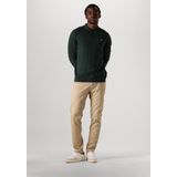 LYLE & SCOTT - COTTON MERINO LONG SLEEVE KNITTED POLO - Donkergroen - Katoen en Merinowol