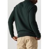 LYLE & SCOTT - COTTON MERINO LONG SLEEVE KNITTED POLO - Donkergroen - Katoen en Merinowol