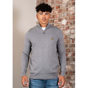 Lyle & Scott - Truien - Grijs - Katoen - Cotton Merino Quarter Zip Jumper
