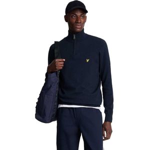 Lyle & Scott - Cotton Merino Quarter Zip - Trui - Dark Navy