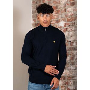 Lyle & Scott - Cotton Merino Quarter Zip - Trui - Dark Navy
