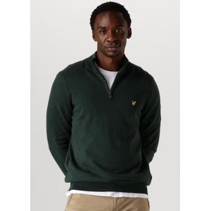 Lyle & Scott - Cotton Merino Quarter Zip Jumper - Donkergroen - Katoen Merinowol