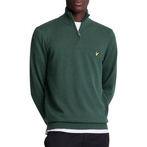 Lyle & Scott Cotton Merino Quarter Zip Jumper Truien & Vesten Heren - Sweater - Hoodie - Vest- Donkergroen - Maat L
