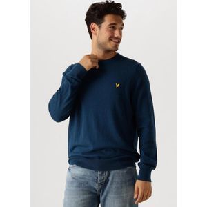 Lyle & Scott Cotton Merino Crew Neck Jumper Truien & Vesten Heren - Sweater - Hoodie - Vest- Blauw