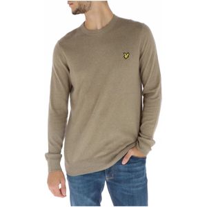 Lyle & Scott - Gebreide Trui - Bruin - Katoen/Merinowol - Ronde Hals