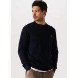 Lyle & Scott - Gebreide Trui - Donker Marineblauw - Katoen - Merinowol