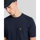 Lyle & Scott - Linnenmix Raglan T-shirt - Blauw - Regular Fit