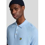 Lyle & Scott - Linnenmix Gebreide Polo - Donkerblauw