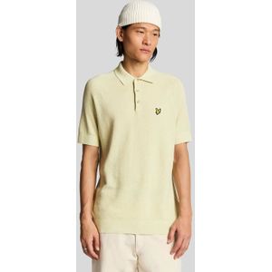 Lyle & Scott - Linnenmix Gebreid Poloshirt - Geel