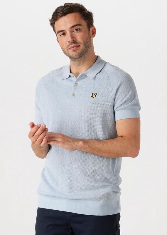 Linen Blend - Knitted Polo - Lichtblauw - Linnenmix