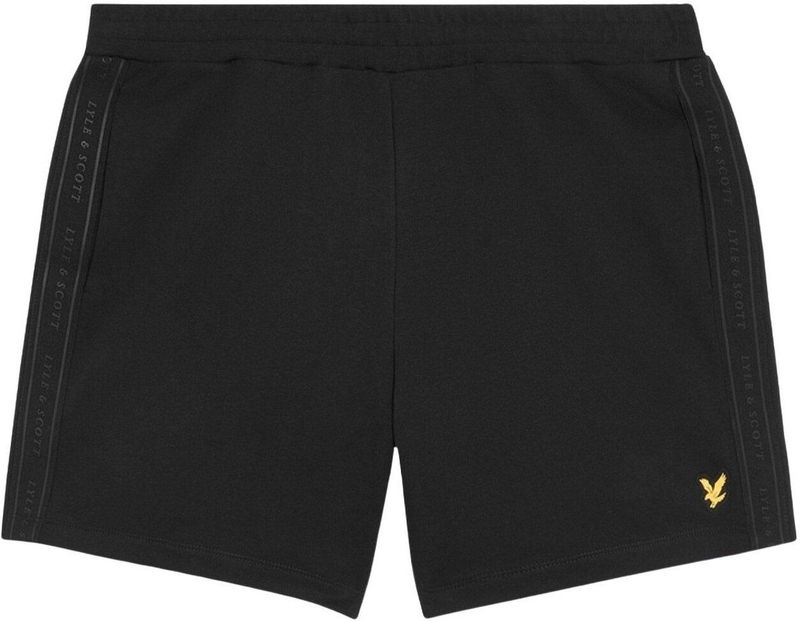 Lyle&Scott - Sports Tape Shorts - Zwart - Katoen-Polyestermix