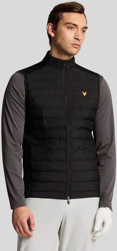 Lyle & Scott - Golf Hybrid - Gewatteerd Gilet - Zwart - Polyester