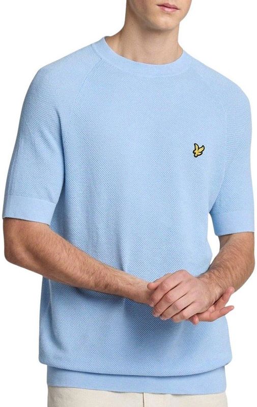 Lyle & Scott - T-shirt - Lichtblauw - Linnenmix