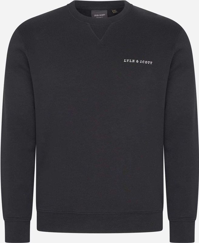 Lyle & Scott Loopback embroidered hoodie - jet black white