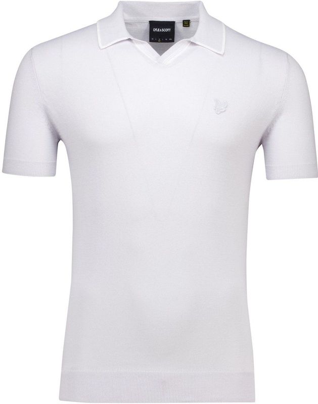 Lyle&Scott - Tipped Knitted Open Collar Poloshirt - Lichtblauw - Katoen