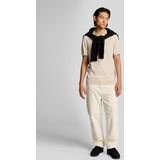 Lyle & Scott gebreide polo met open kraag en punt - pruimtruffel