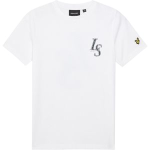 Lyle & Scott zomer t-shirt jongens - wit - Monogram print