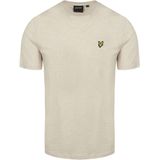 Lyle & Scott - Heather T-Shirt - Beige - Katoen - Korte Mouwen - Ronde Hals