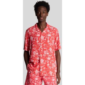 Lyle & Scott - Botanische Tuinprint - Resorthemd - Rood