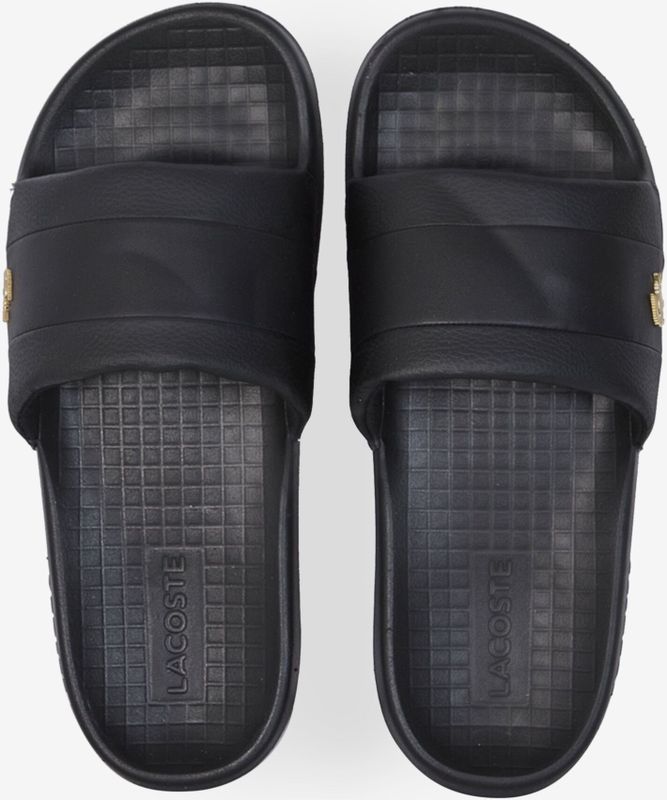 Lacoste - Serve Pin Slides - Badslippers - Zwart - Rubber - Foam Voetbed