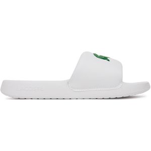 Lacoste - Serve 1.0 Badslippers - Wit - Groen - Synthetisch Bovenwerk