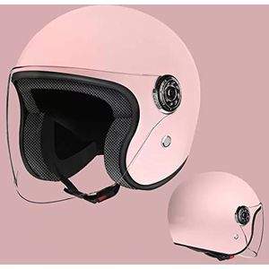 NAIQIALUO Open Helm · Jeugd Klassieke Kat Oren Elektrische Scooter Open Gezicht 3/4 Motorhelm,Scooter Lichte Bromfiets Helm ATV Straat Helm,DOT Goedgekeurd 7,50CM-64CM
