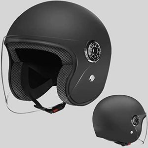 Open Helm · Jeugd Klassieke Kat Oren Elektrische Scooter Open Gezicht 3/4 Motorhelm,Scooter Lichte Bromfiets Helm ATV Straat Helm,DOT Goedgekeurd 12,50CM-64CM