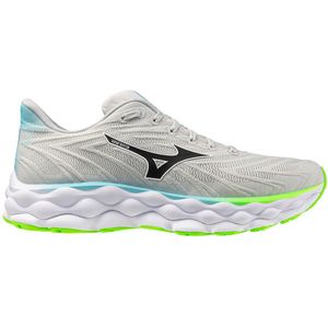 Mizuno - WAVE SKY 8 - Hardloopschoenen - Nimbus Cloud/Zwart/Groen Gecko