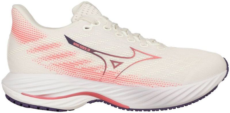 Mizuno WAVE RIDER 28 Running MIZSnowWeiß/CamelliaRose/VinI Damen Grösse 39