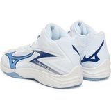 Mizuno - THUNDER BLADE Z MID - Volleybalschoenen - Wit/BellwetherBlauw/BelAirBlu