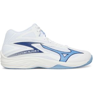 Mizuno - THUNDER BLADE Z MID - Volleybalschoenen - Wit/BellwetherBlauw/BelAirBlu