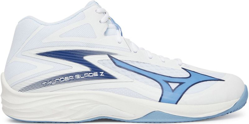 Mizuno - THUNDER BLADE Z MID - Volleybalschoenen - Wit/BellwetherBlauw/BelAirBlu