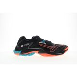 Mizuno - WAVE LIGHTNING Z8 - Volleybalschoenen - Zwart/Neon Flame/Peacock Blauw