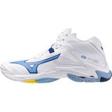 Mizuno - WAVE LIGHTNING Z8 MID - Volleybalschoenen - Wit/BellwetherBlauw/BelAirBlu