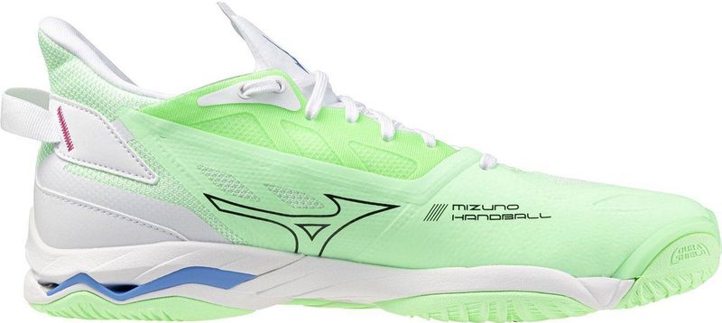 Mizuno - WAVE MIRAGE 5 - Handbalschoenen - Neo Mint/Zwart/Frontier Blauw
