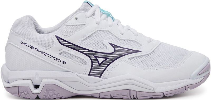 Mizuno - WAVE PHANTOM 3 - Handbalschoenen - Wit/VioletIndigo/CamelliaRos