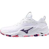 Mizuno - WAVE STEALTH NEO 2 - Handbalschoenen - Wit/VioletIndigo/CamelliaRos - Dames