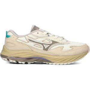 Mizuno - Wave Rider 8 - Sneakers - Off-White/Taupe - Suède/Mesh/Leer