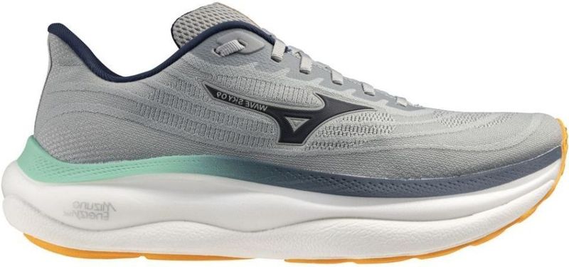 Mizuno WAVE SKY 9 Hardloopschoenen Harbor Mist/Dress Blauws/Ice Groen Heren Maat 40,5