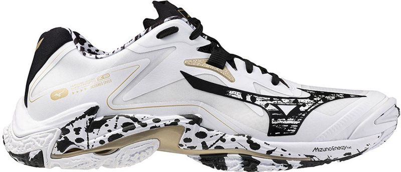 Mizuno - WAVE LIGHTNING Z8 - Volleybalschoenen - Wit/Zwart/GE Goud